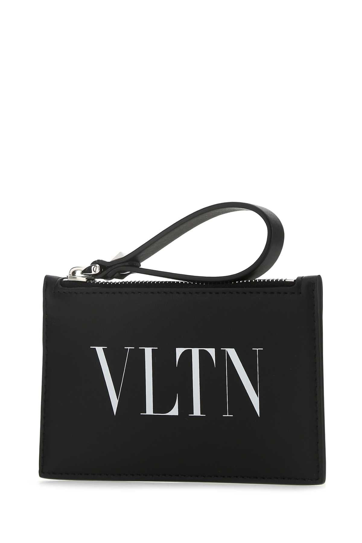 Valentino Garavani Men Black Leather Card Holder - 2
