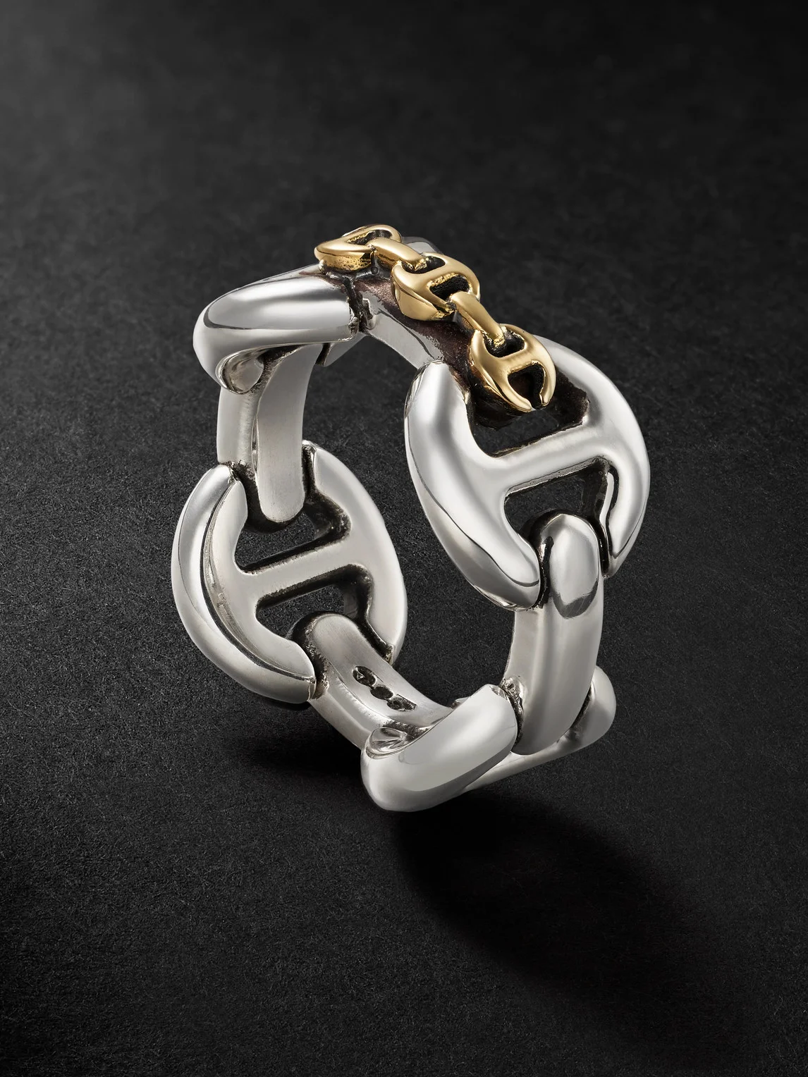 Affix Quad Sterling Silver and 18-Karat Gold Ring - 1