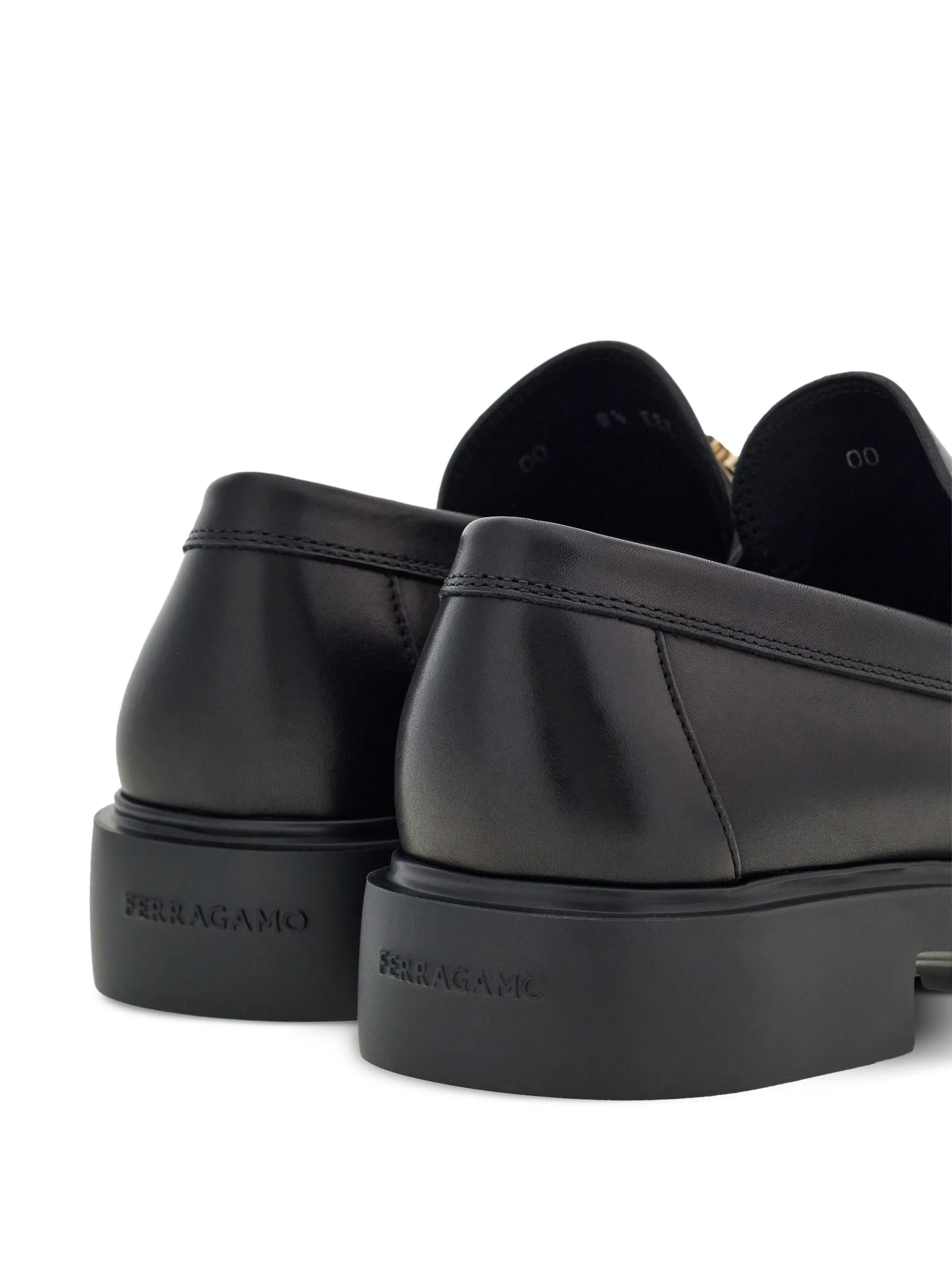 Gancini-plaque Leather Loafers - 4