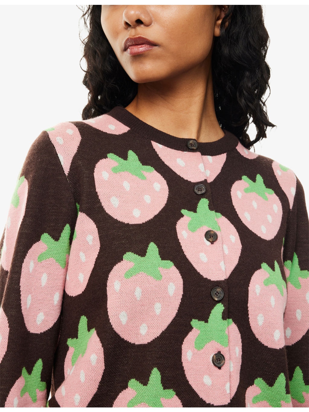 Eddie Strawberry Merino-Wool Knitted Cardigan - 5