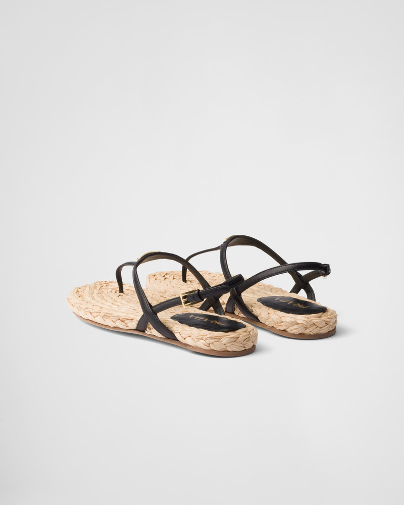 Nappa leather thong sandals 4