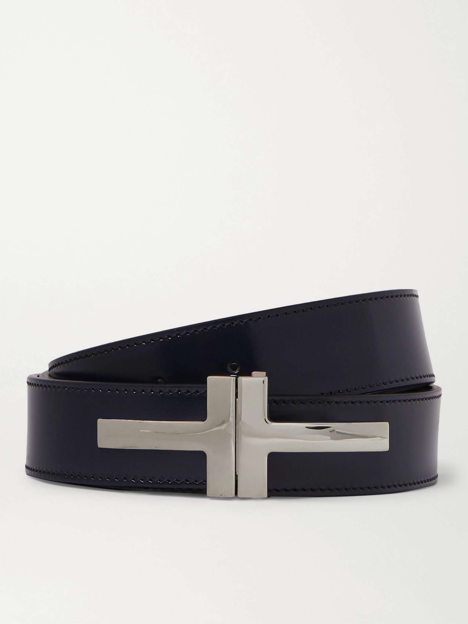 3cm Polished-Leather Belt - 1