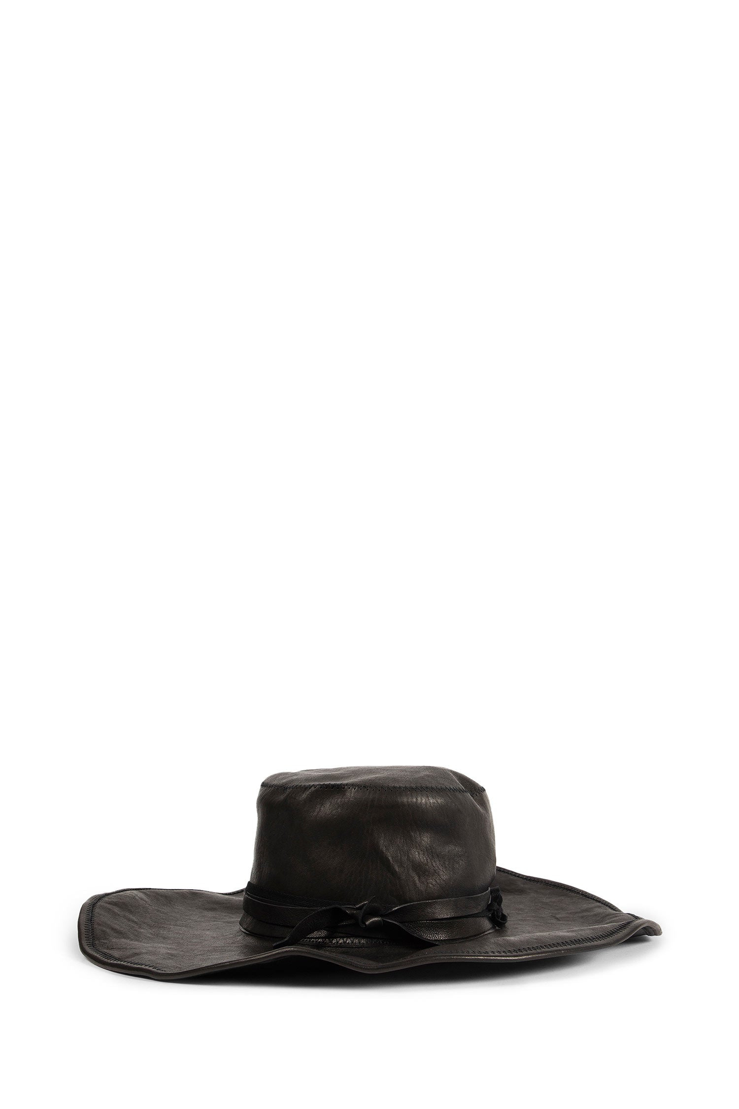 Tias Large Leather Hat With Studs - 2