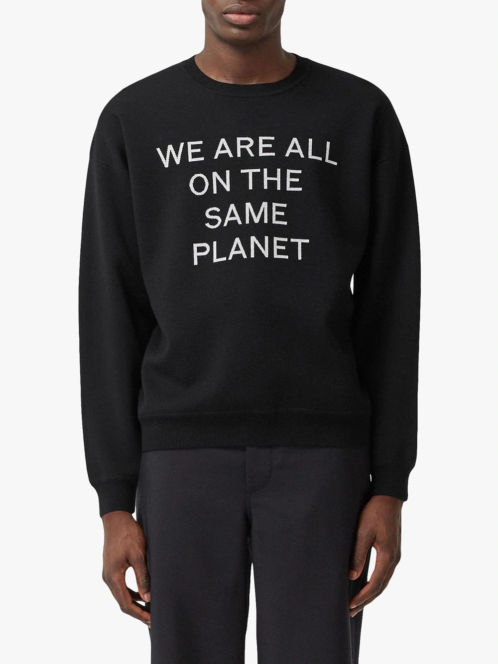 intarsia-knit slogan jumper - 3