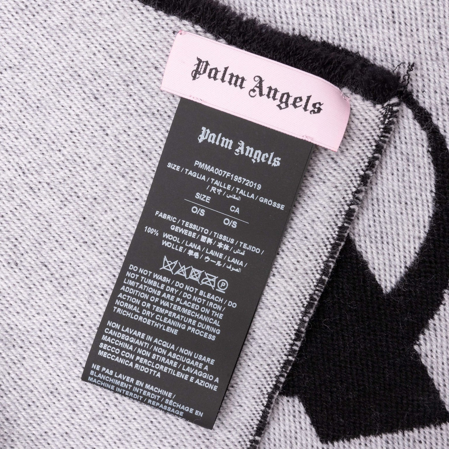 PALM ANGELS ICONIC LOGO SCARF - BLACK/WHITE - 6
