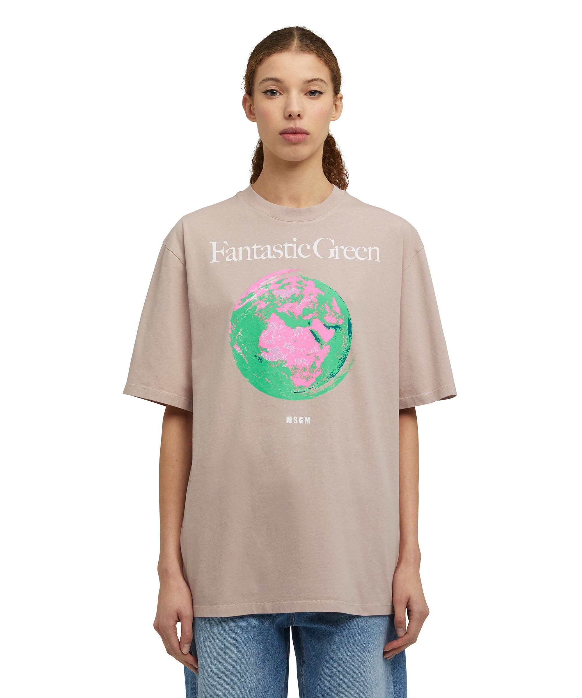 Organic cotton crewneck t-shirt from the MSGM Fantastic Green Capsule - 6