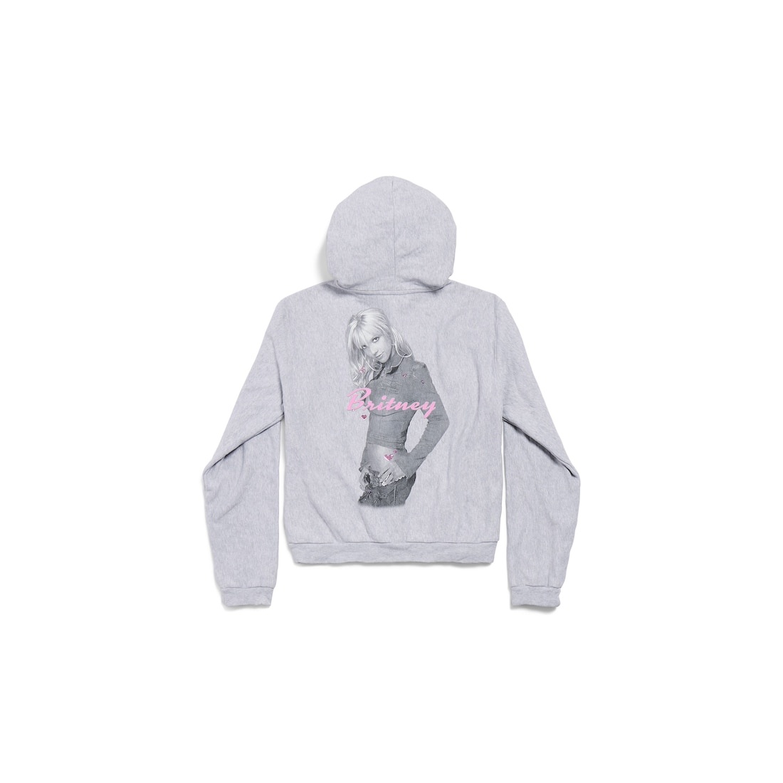 Balenciaga Music | Britney Spears Series Zip-up Hoodie Regular Fit in Light Grey/pink - 6
