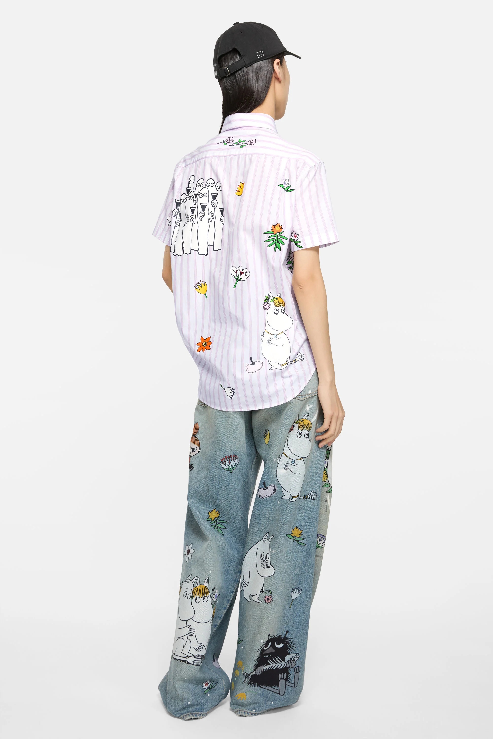 Short sleeve shirt Acne Studios x Moomin - White/Rose pink - 3