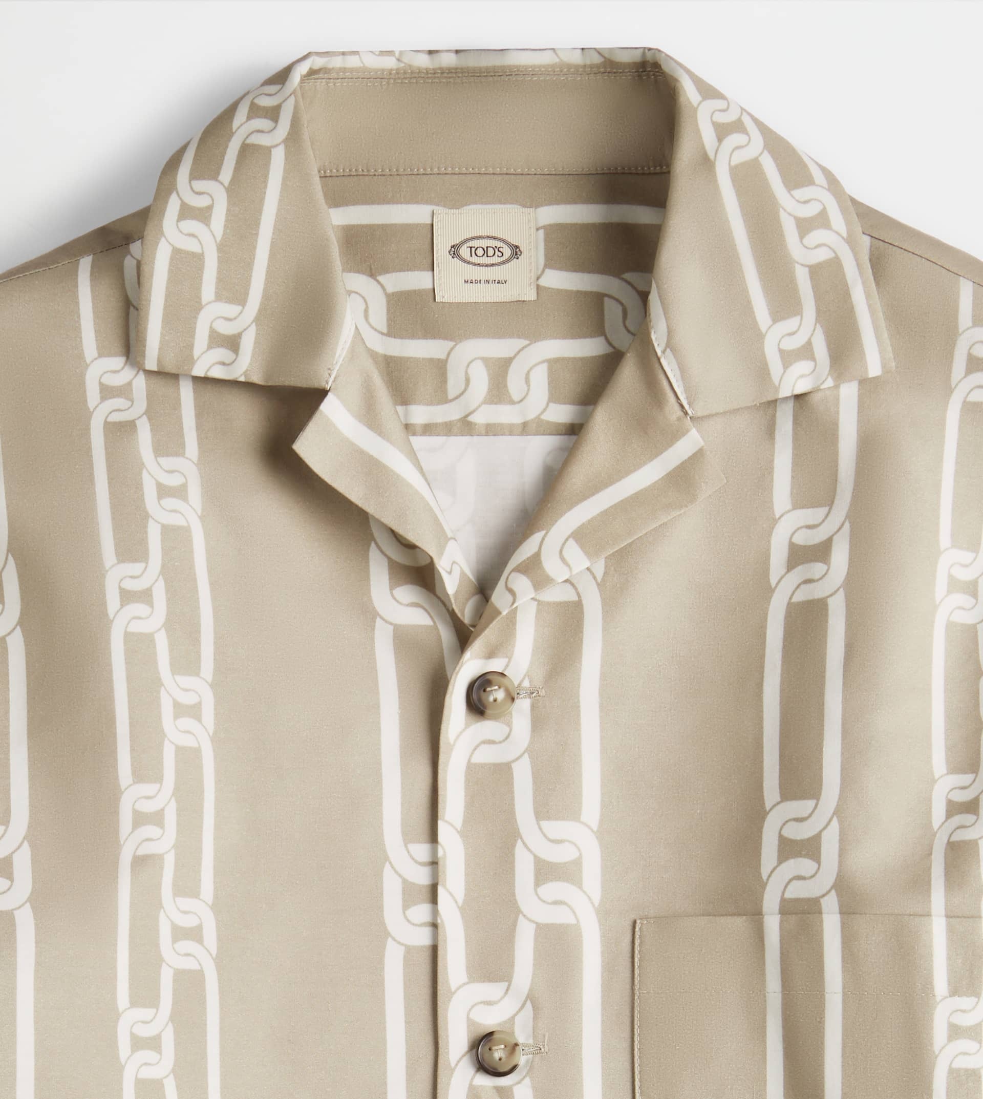 SHIRT IN COTTON - BEIGE, WHITE - 7