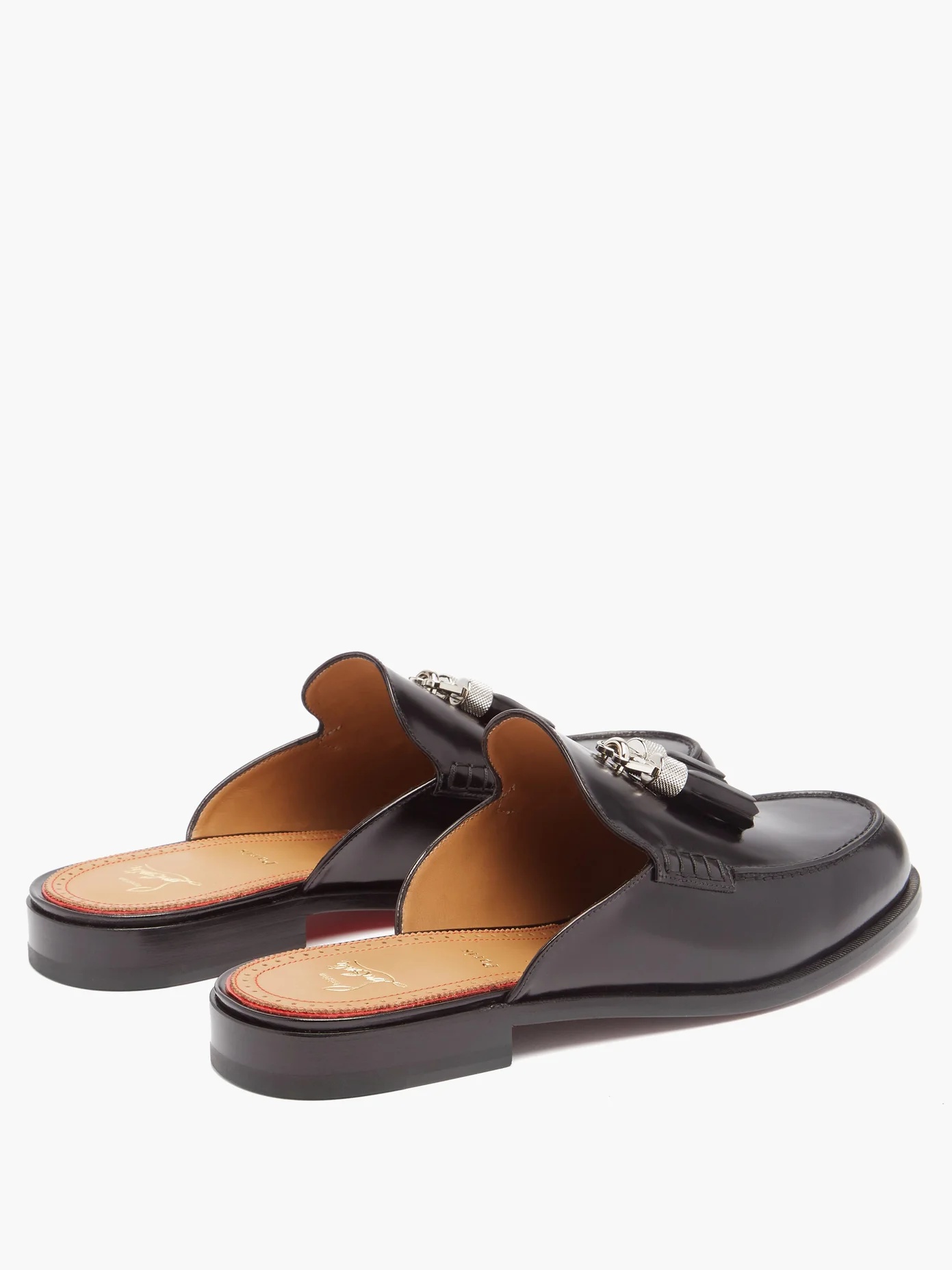 Rivaslide tasselled leather backless loafers - 4