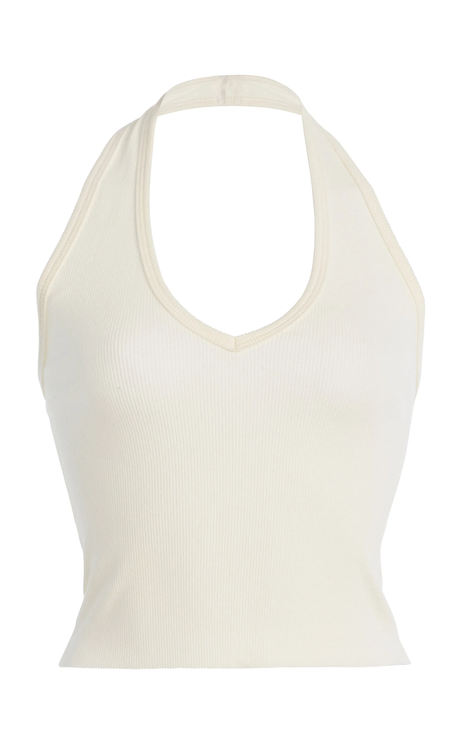 Cotton-Blend Halter Top ivory - 1