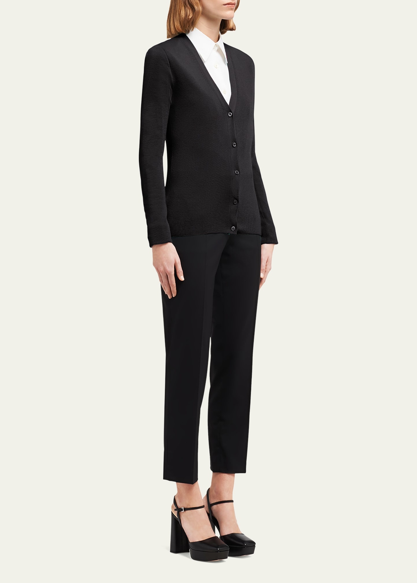 V-Neck Cashmere-Silk Cardigan - 4