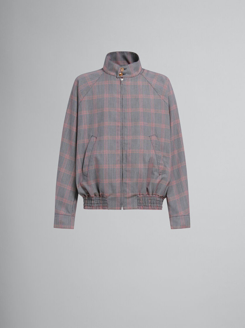 ORANGE CHECKED TECH WOOL BOMBER 1