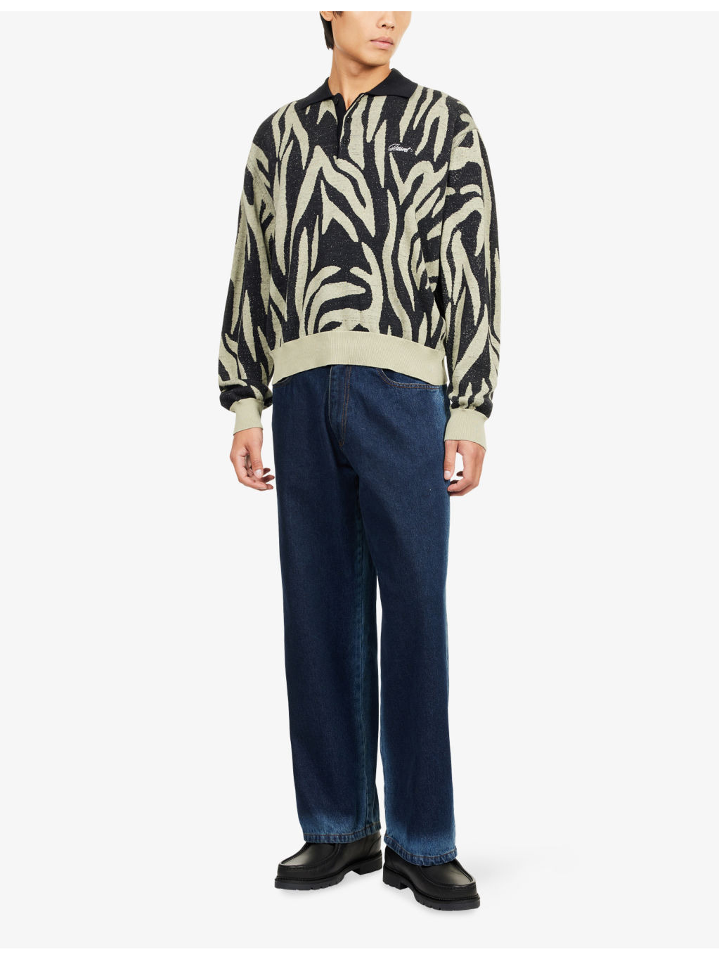 Safari Knitted Cotton and Wool-Blend Polo Jumper - 2