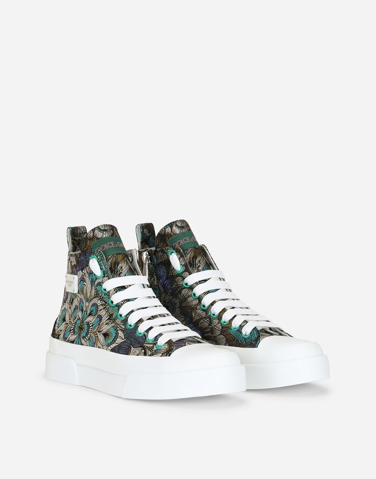 Brocade Portofino light high-top sneakers with logo plate - 2