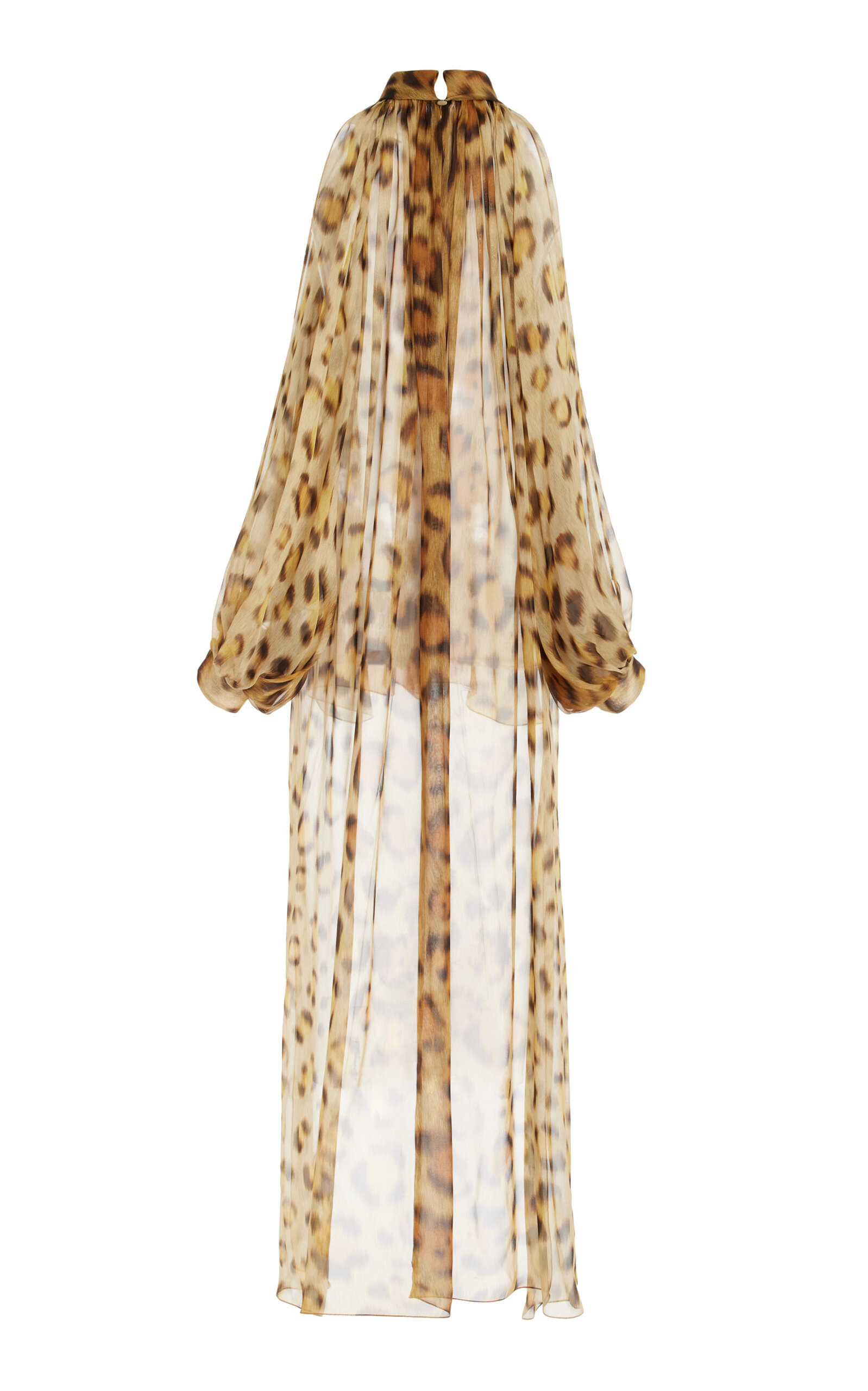 Jaguar Cold Shoulder Silk-Chiffon Blouse animal - 3