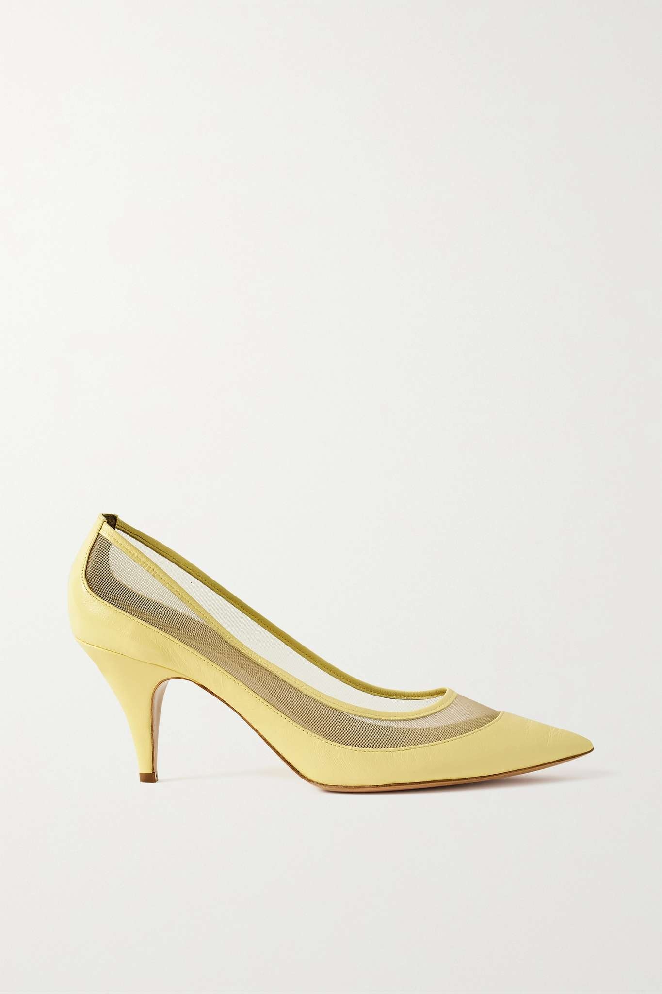 River Iconic mesh-trimmed leather pumps - 1