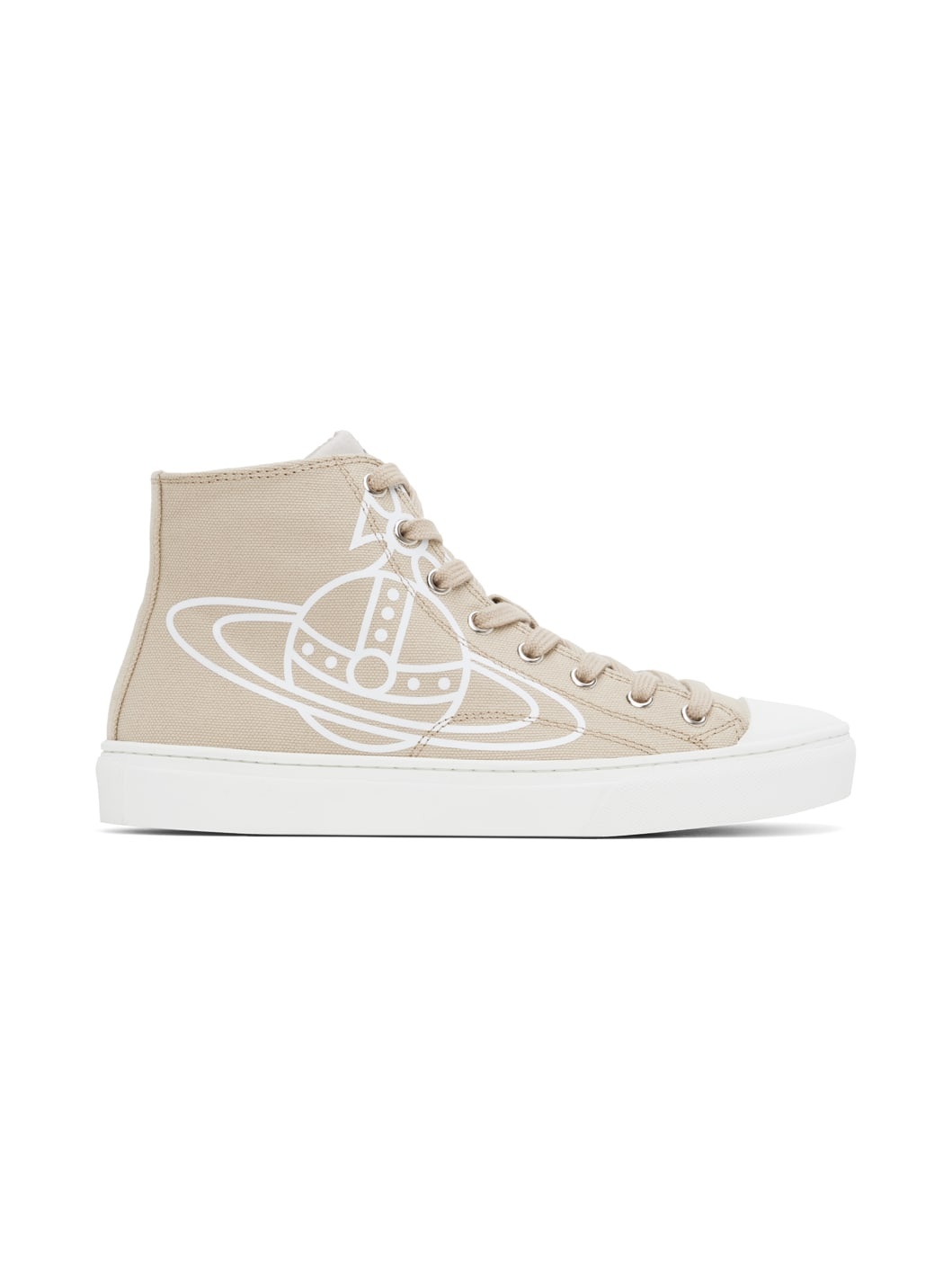 Beige Plimsoll High Top Sneakers - 1