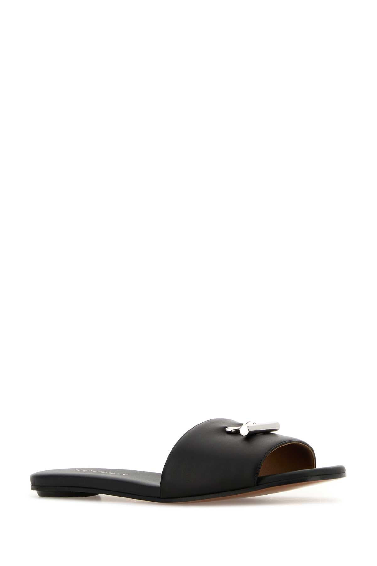 Alexander Mcqueen Women Black Leather Slippers - 2