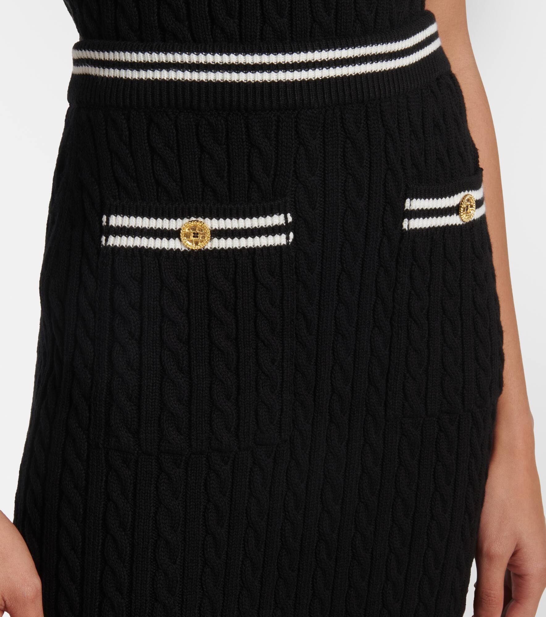Cable-knit cotton midi skirt - 4