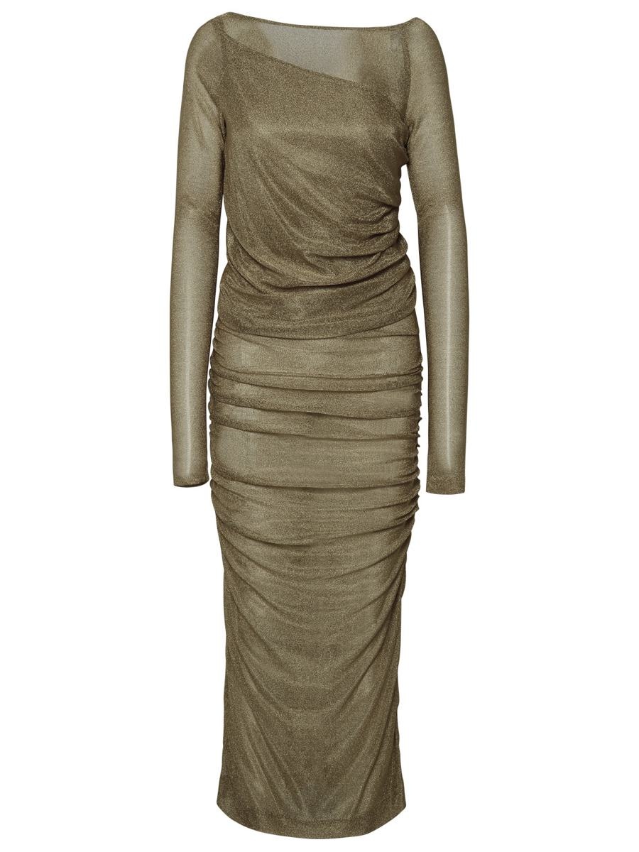 DOLCE & GABBANA GOLD VISCOSE DRESS - 1