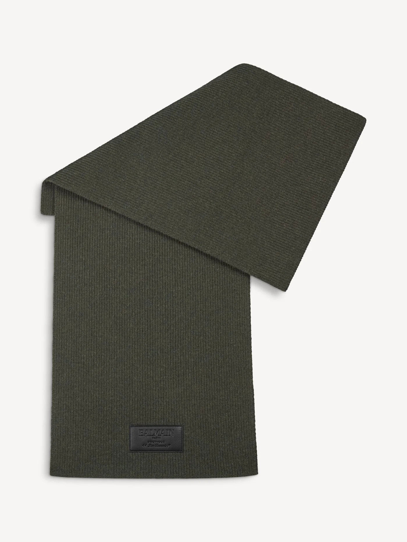 Wool scarf with leather Balmain Vintage label - 1