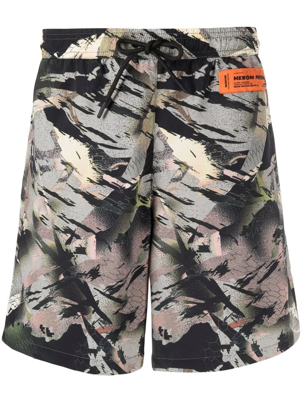 abstract-print swim shorts - 1