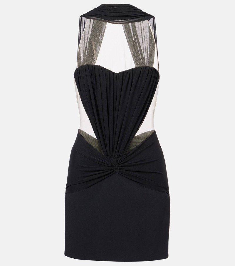 Scarf-detail ruched minidress - 1