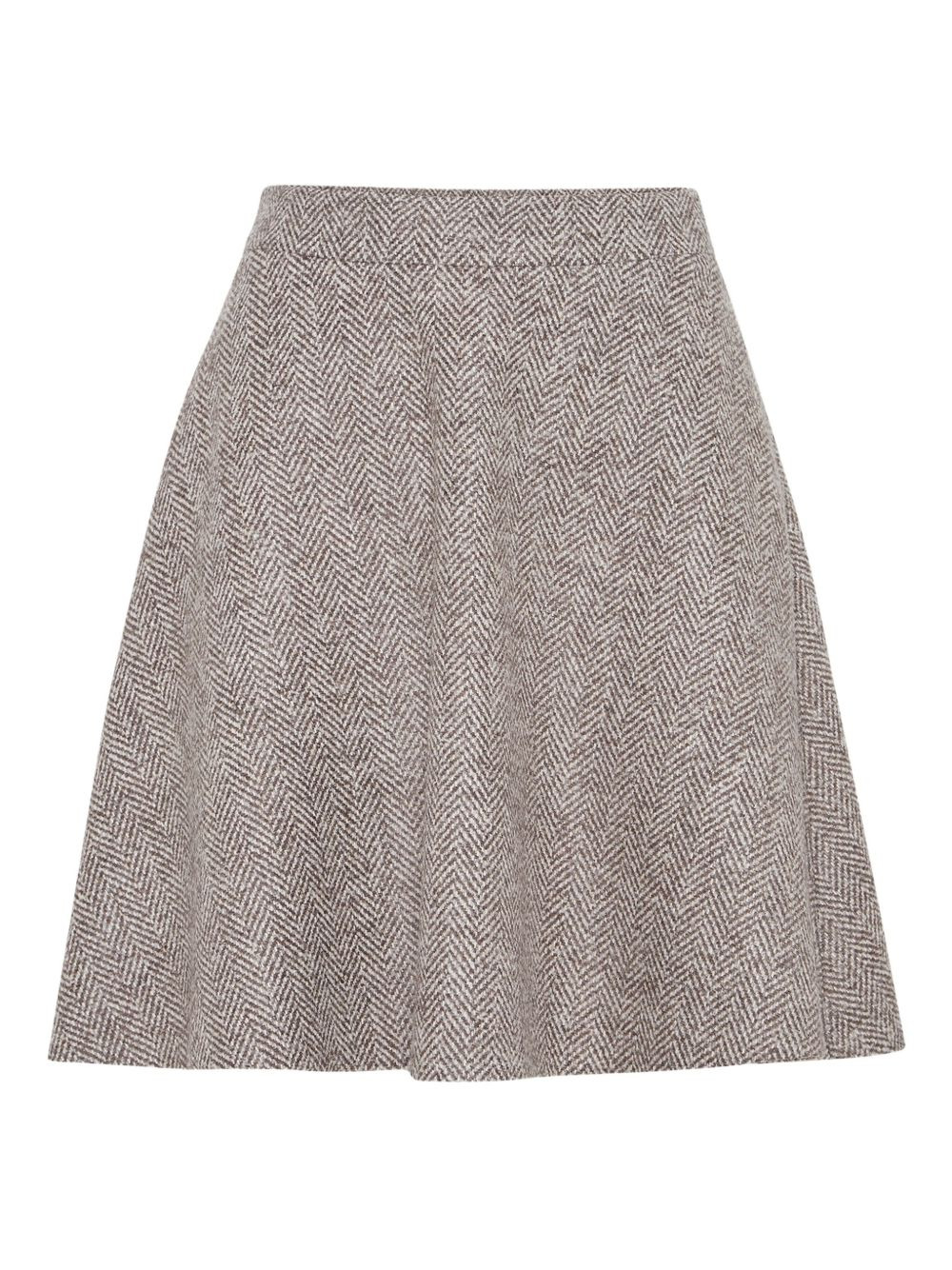 herringbone wool skirt - 4