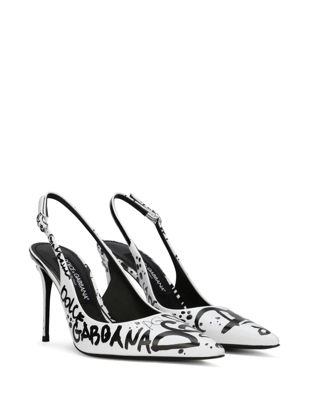 graphic-print pointed pumps - 2