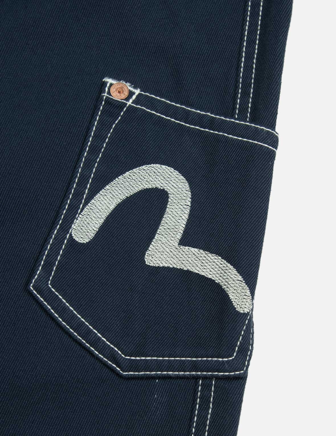 SEAGULL EMBROIDERY WITH CONTRASTING STITCH STRAIGHT FIT CARGO PANTS - 9