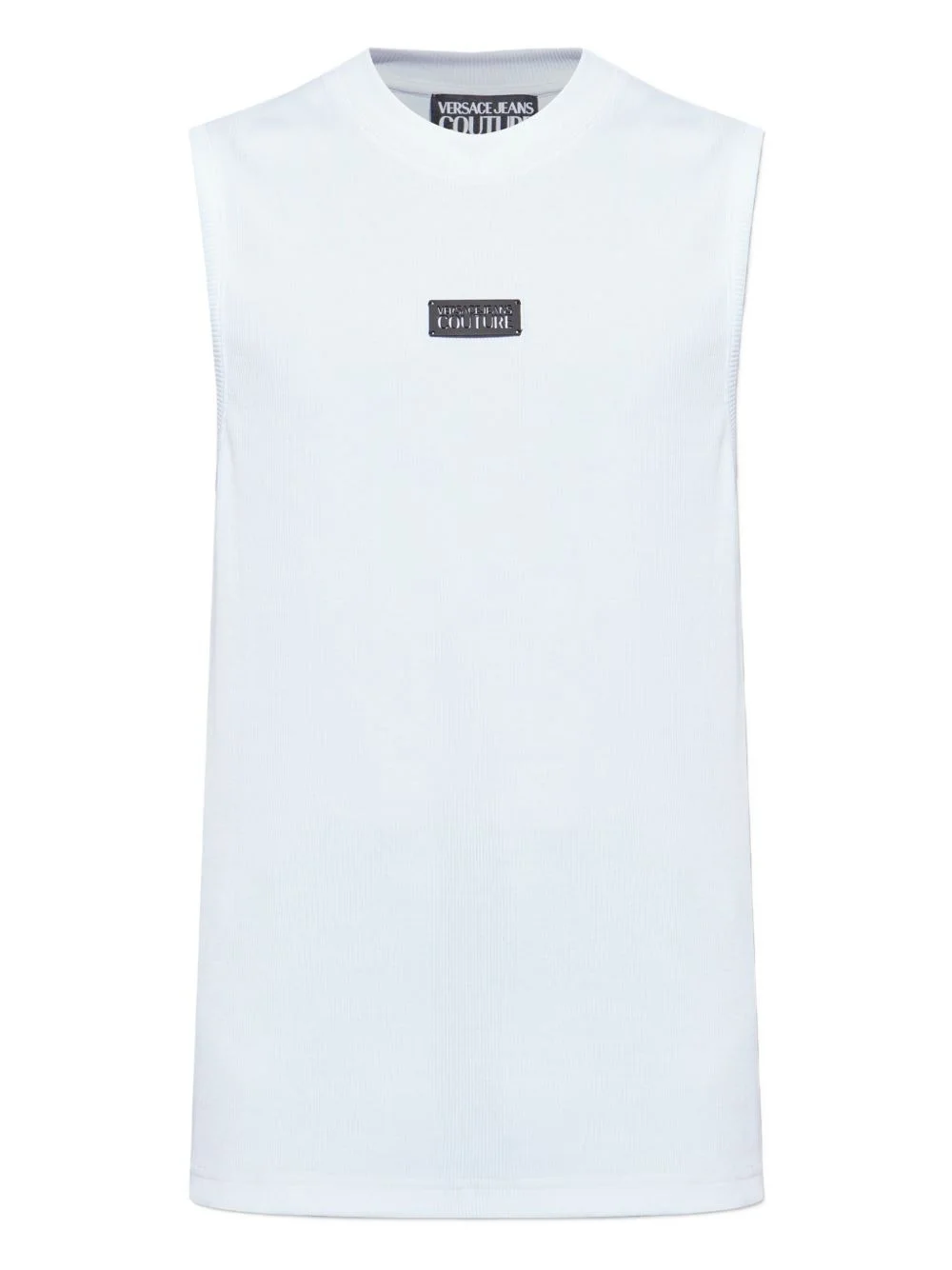 ribbed logo-plaque tank top - 1