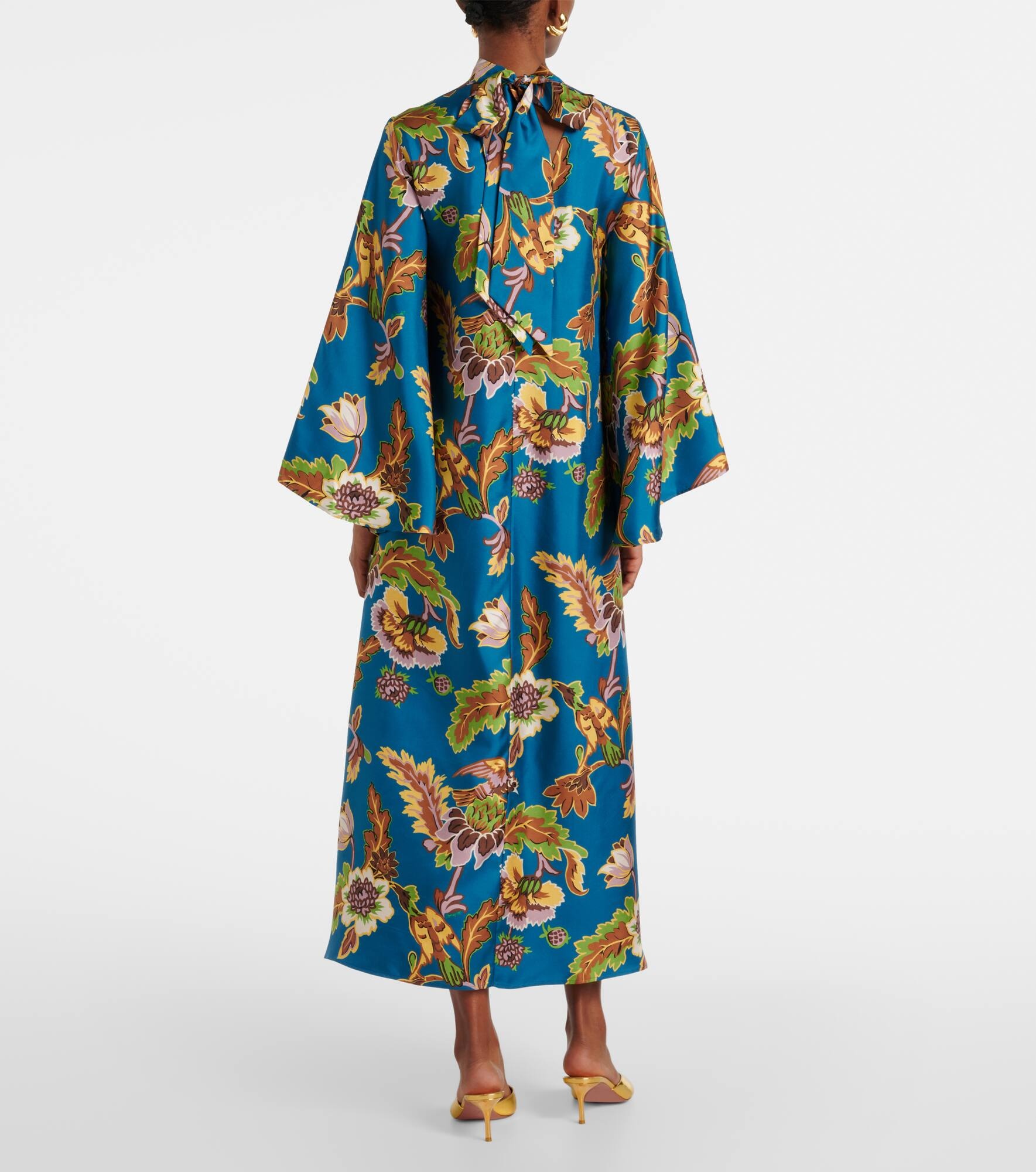 Magnifico printed silk midi dress - 3