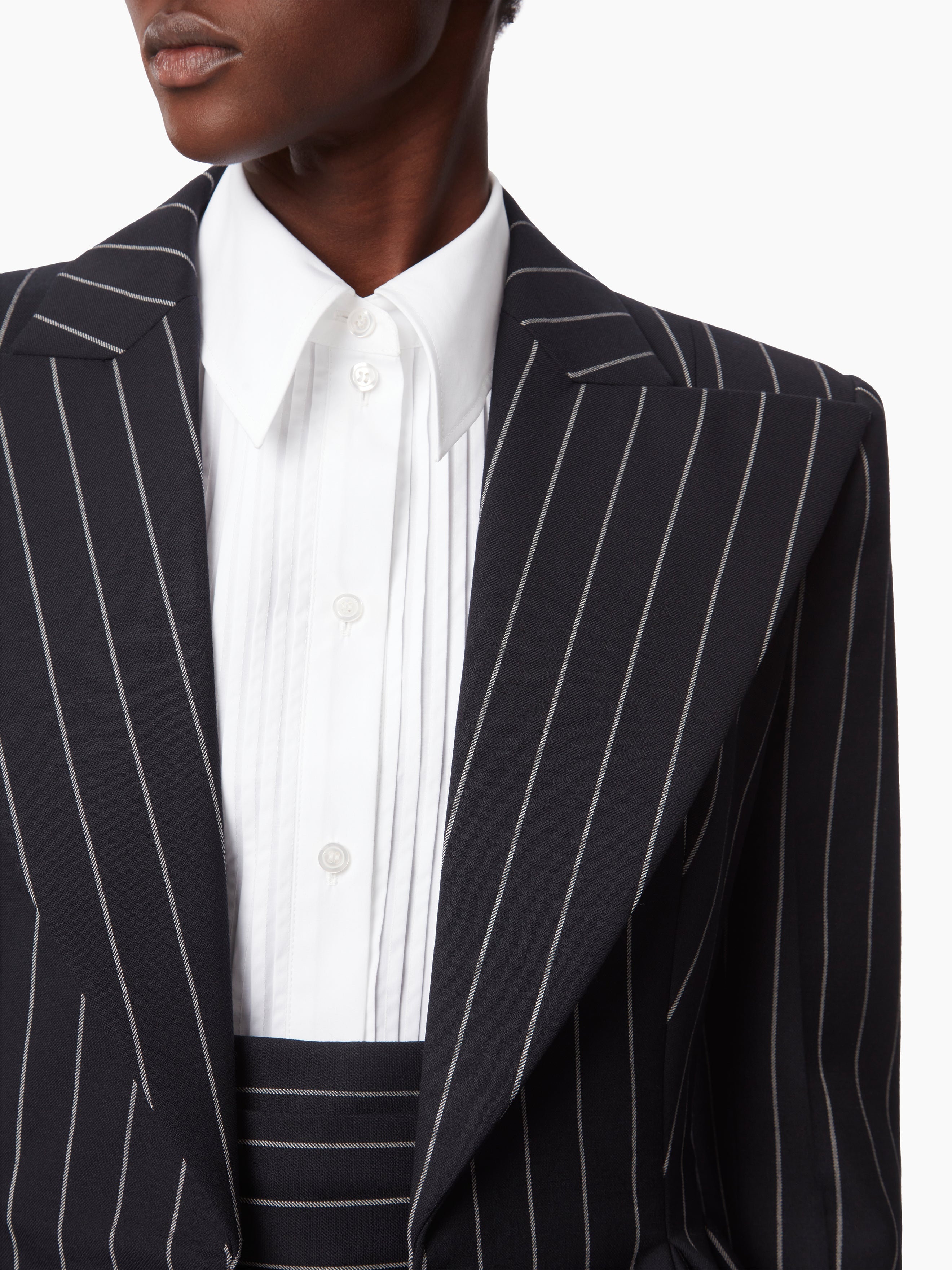 PINSTRIPE PEPLUM BLAZER - 3