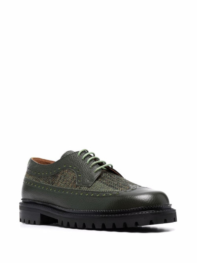 Etro Tartan-Insert leather lace-up shoes outlook