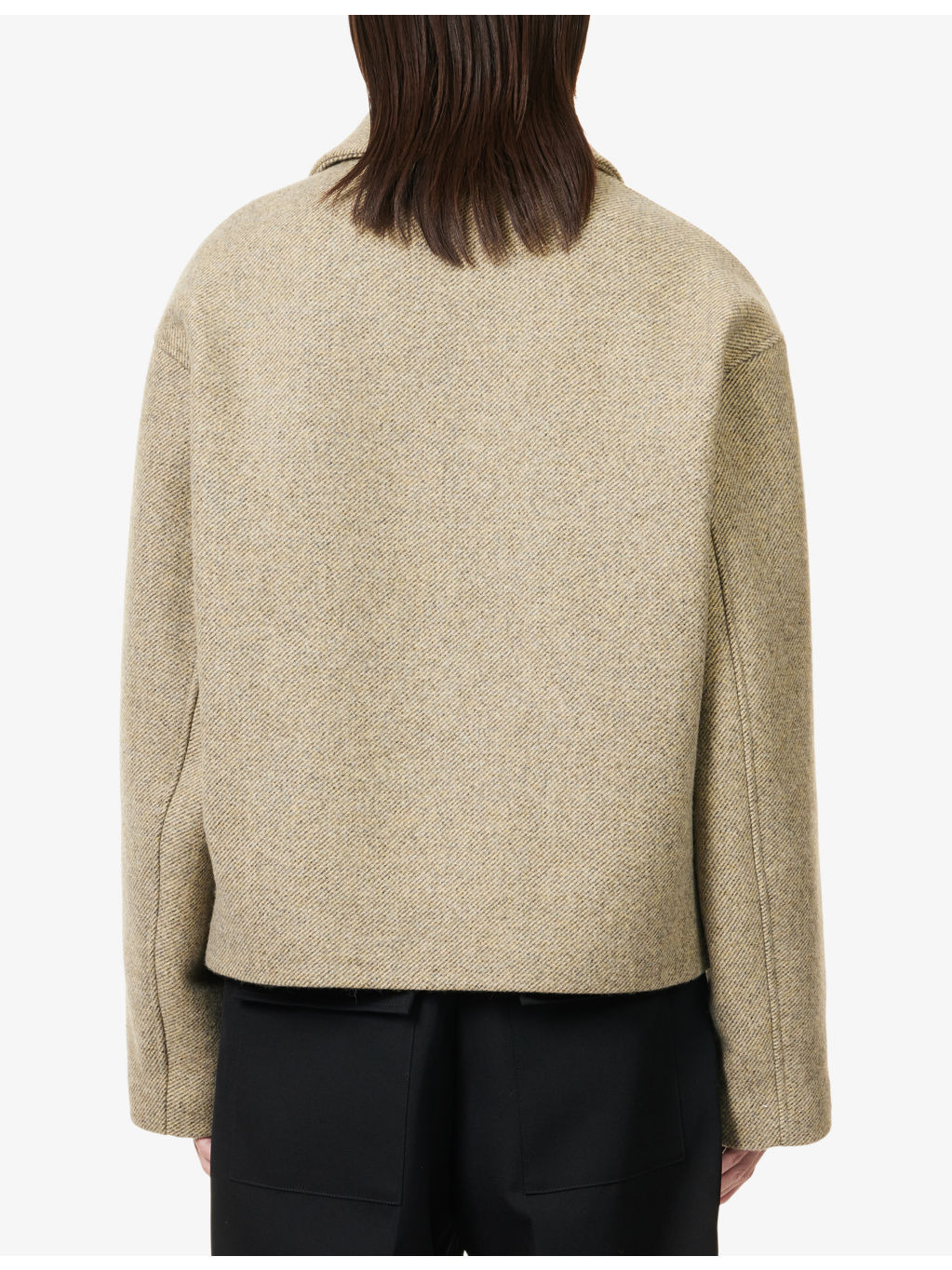 Bitonal Oversized Wool Blouson Jacket - 4