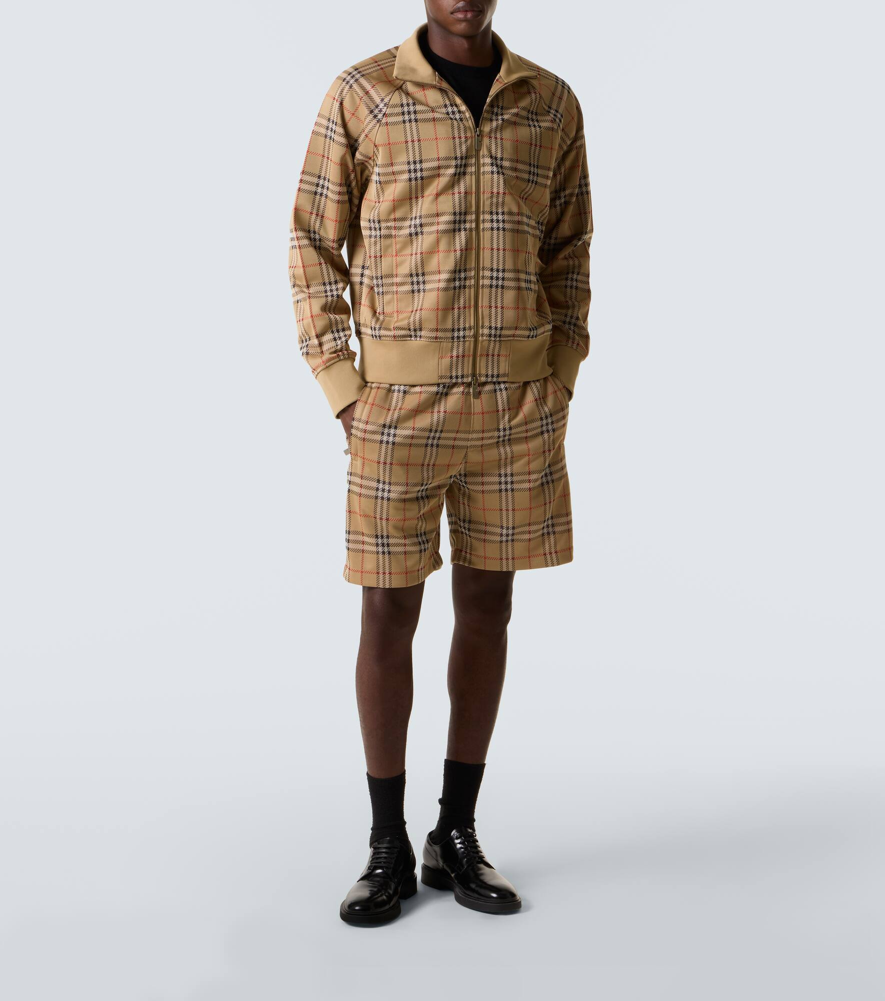 Burberry Check jersey bomber jacket - 2