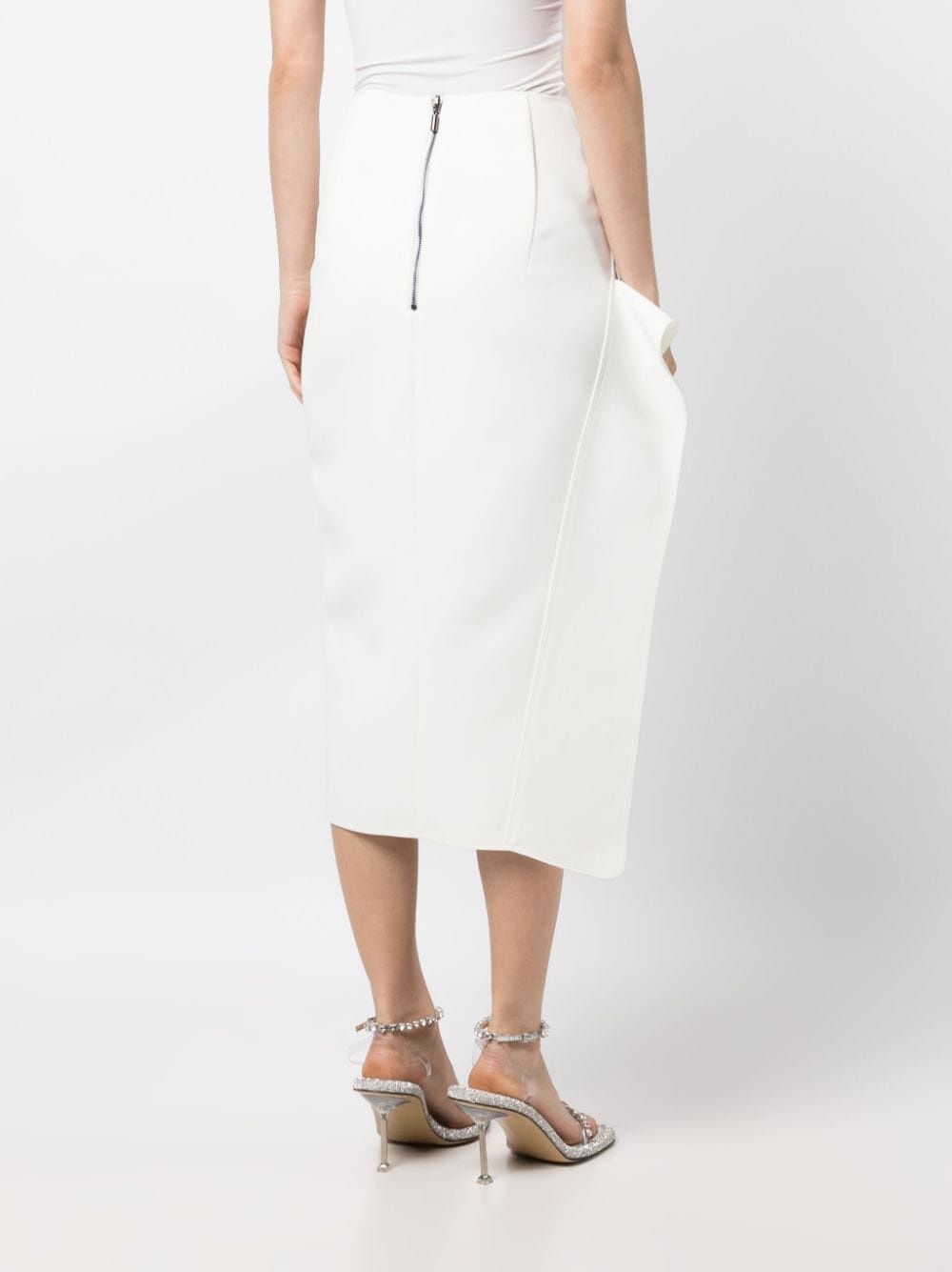 high-waisted side-slit midi skirt - 4