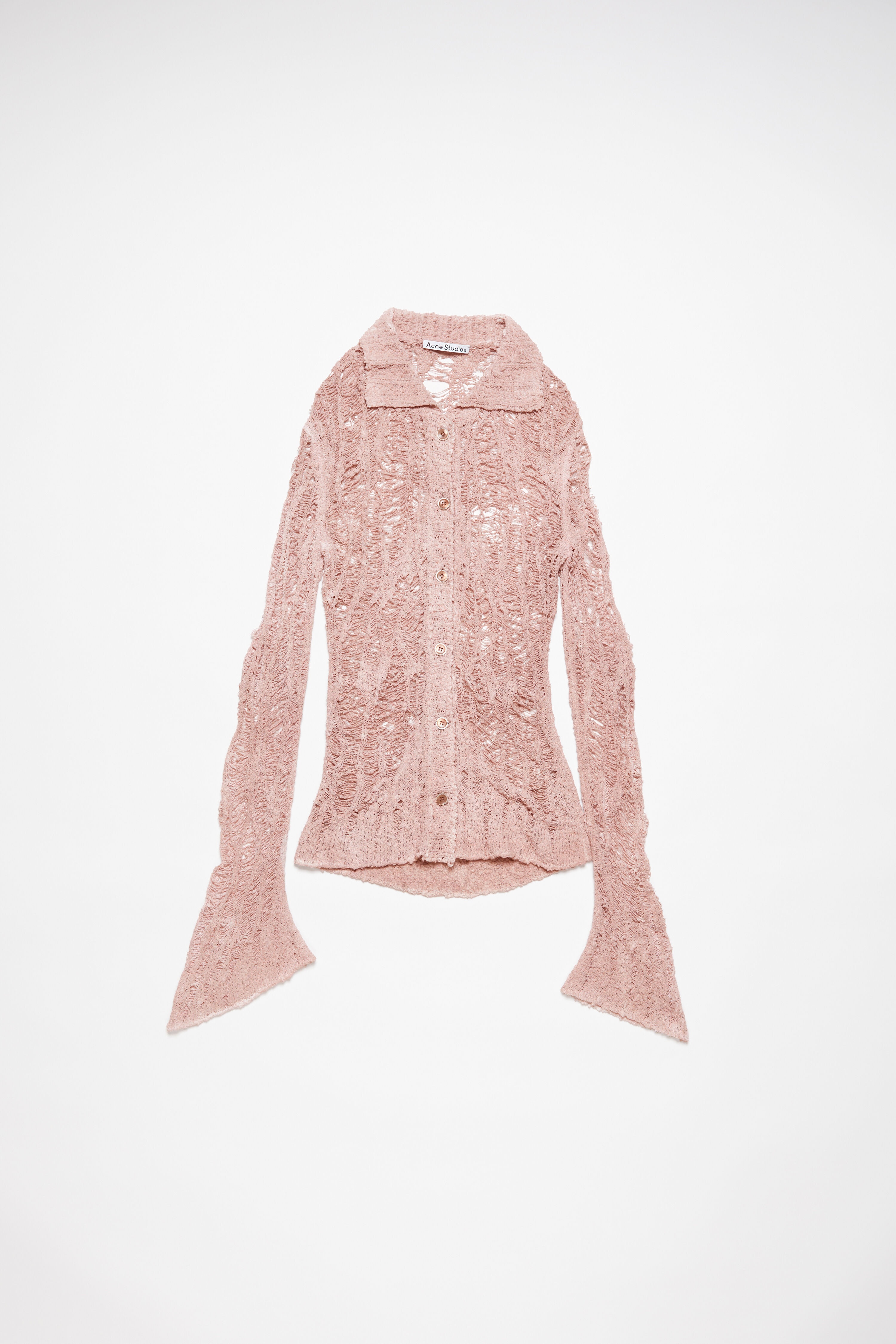 Loose knit cardigan - Pastel pink - 1