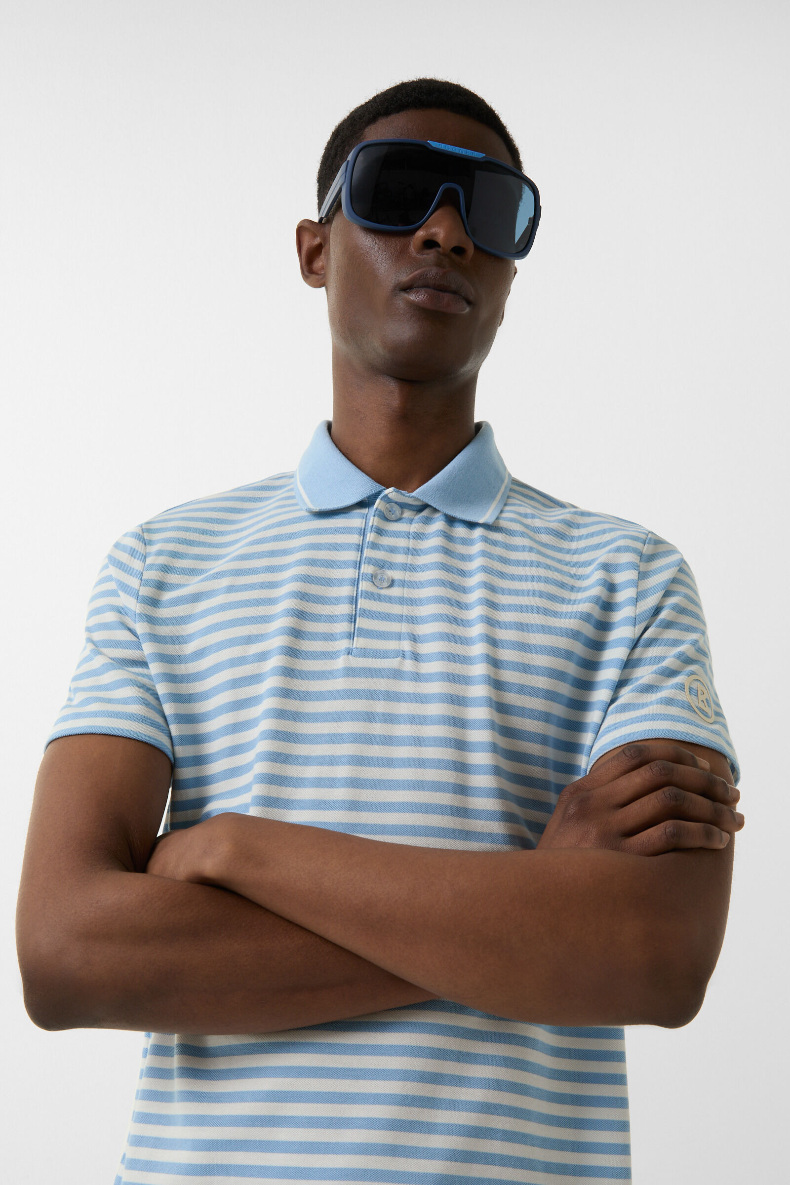 Andy functional short-sleeved top in Light blue/white - 4