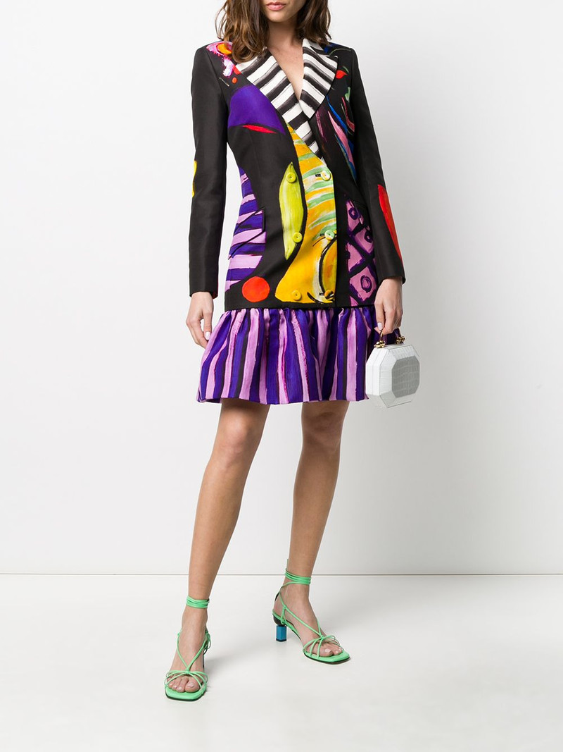 Moschino painted-print blazer-style dress outlook