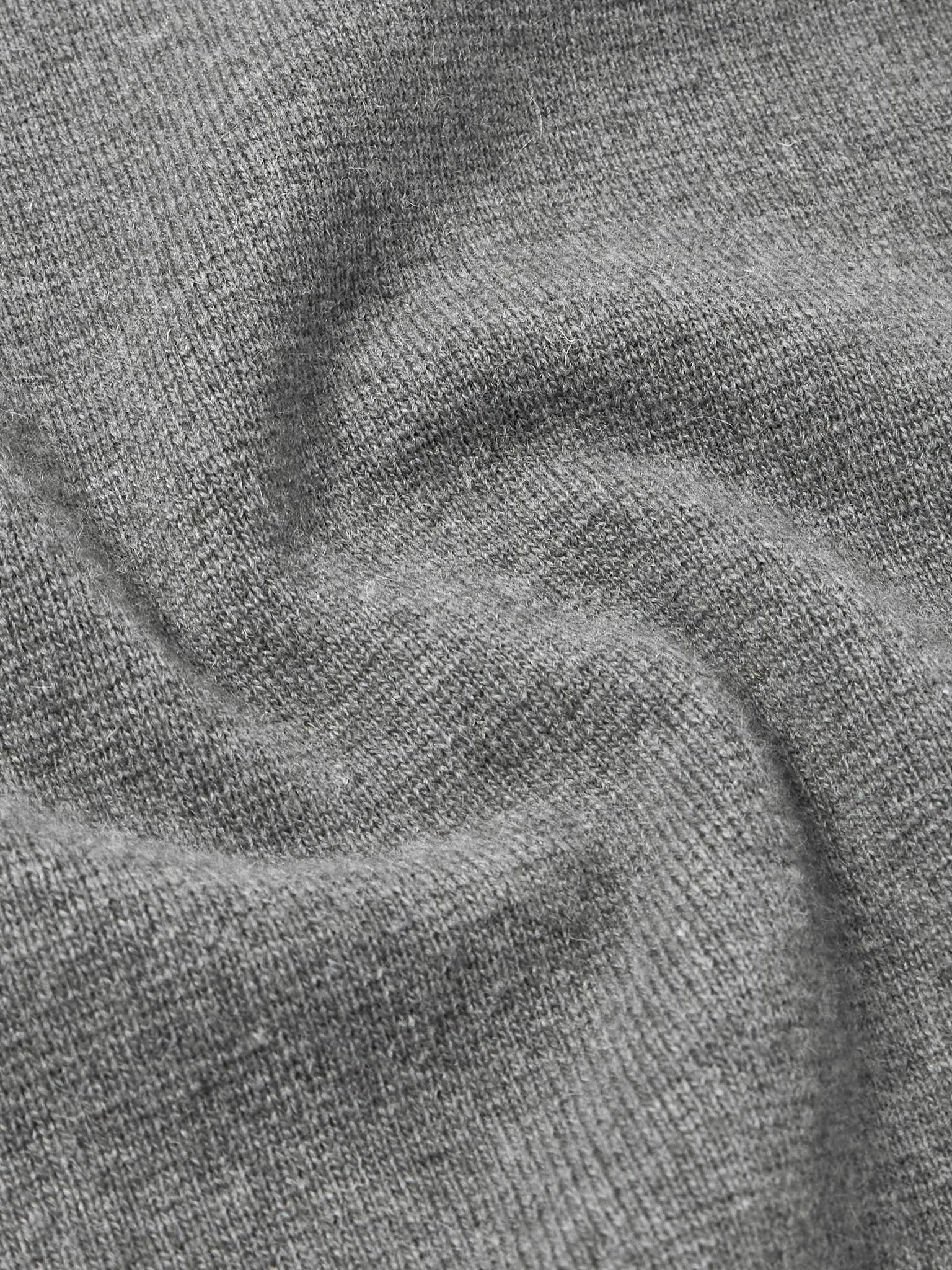 Logo-Appliquéd Wool-Blend Sweater Gray - 4