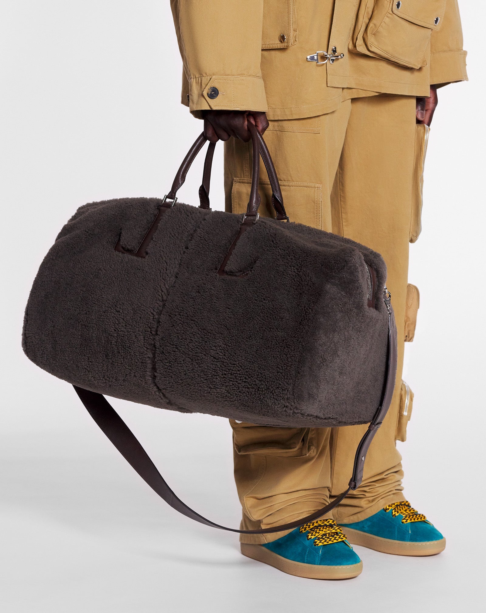 LANVIN X FUTURE SHEARLING TRAVEL BAG - 2