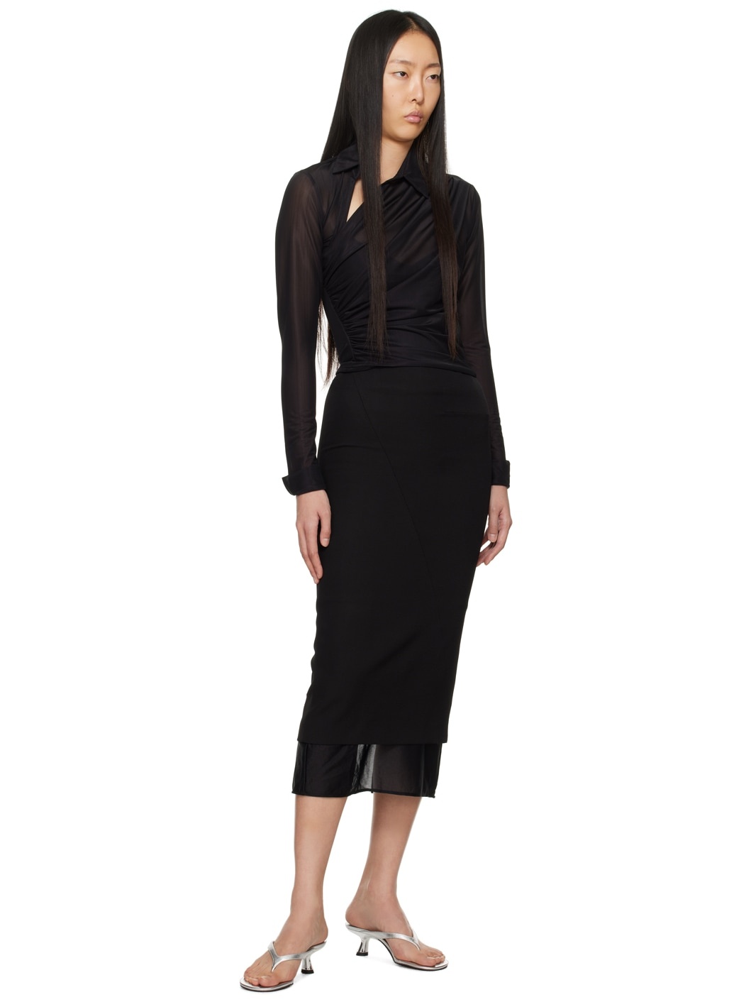 Black Sabie Midi Skirt - 4