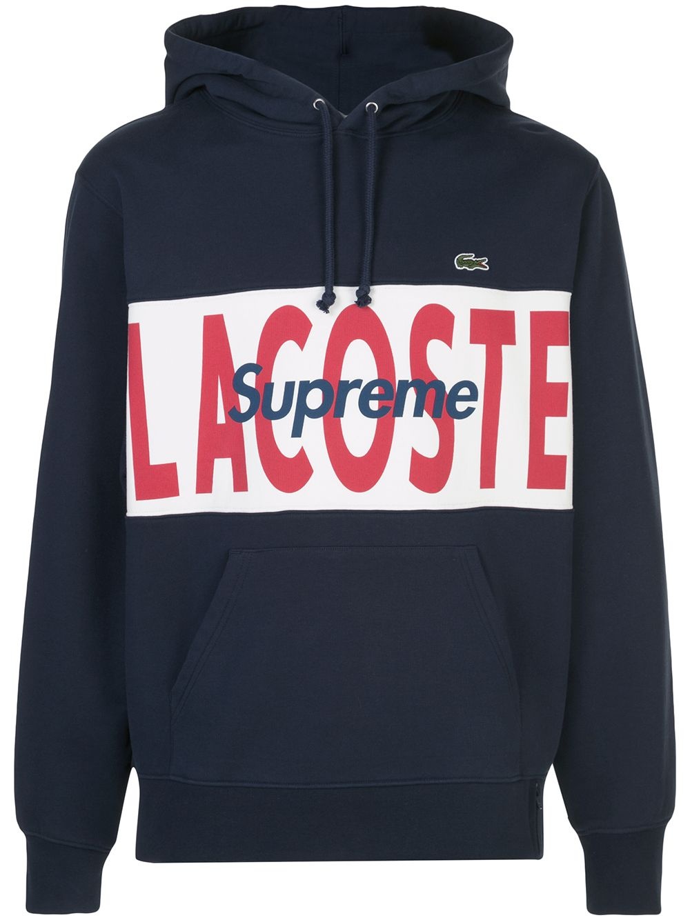 x Lacoste logo panel hoodie - 1