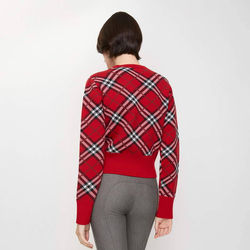Check Wool Cashmere Blend Sweater 3