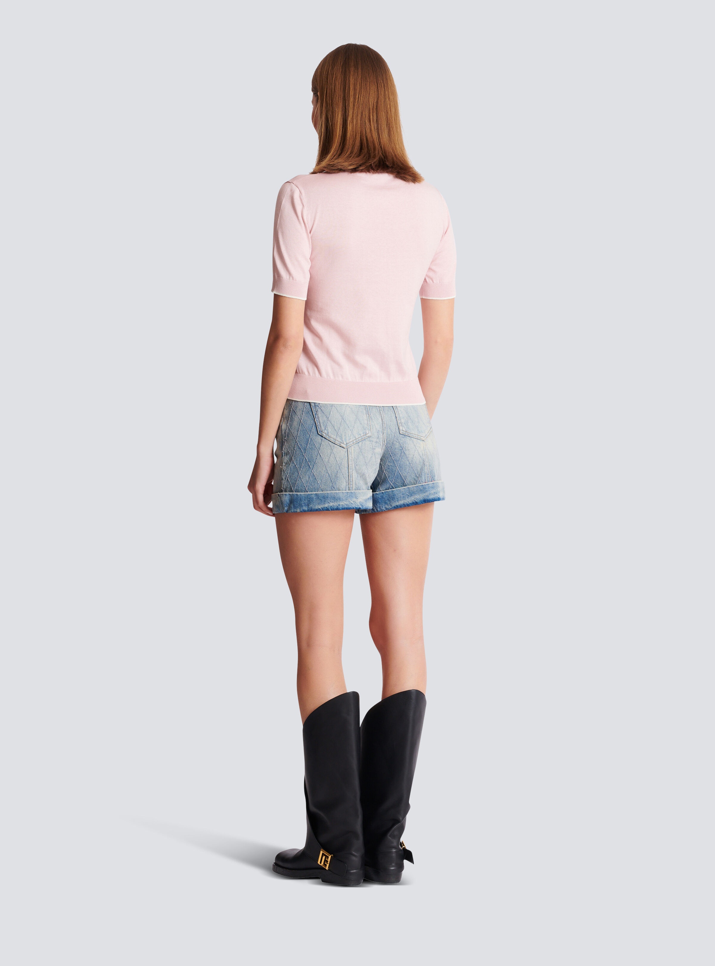 Balmain Emblème-embroidered knit top - 4