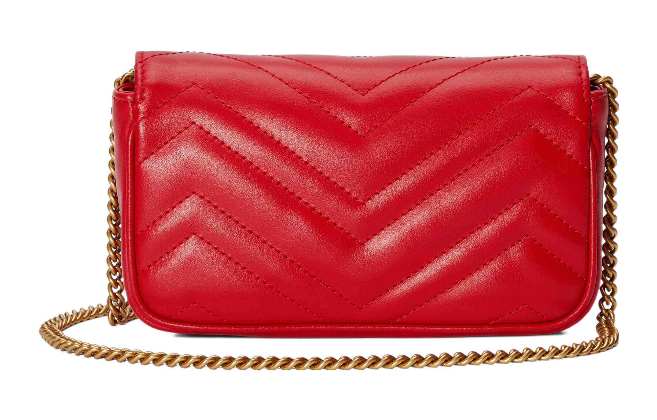 (WMNS) Gucci GG Marmont Matelasse Super Mini Bag 'Red' 476433-DTDHT-6832 - 4