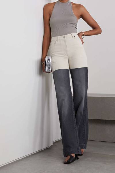 PETER DO Two-tone organic high-rise straight-leg jeans outlook