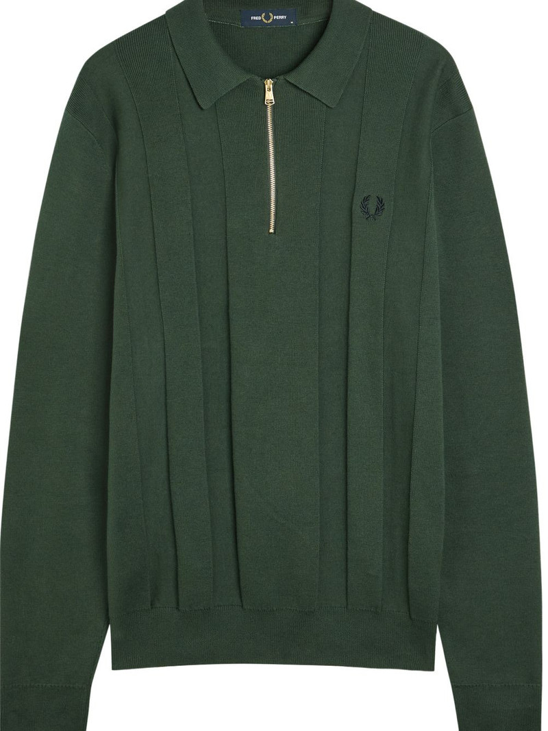 Fred Perry zip-up knitted polo shirt outlook